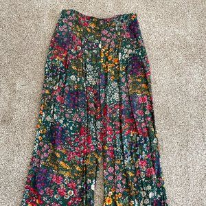 Wide leg Floral Trousers